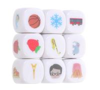 HEALSOPTHY 9 Pièces Dices Acryliques pour Jeu de Rôle et Apprentissage Créatif Cubes Histoires Educatifs
