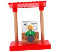 HEALSOPTHY Accessoire Circuit Train Bois Mini Quai de Gare Bois Éducatif pour Garçon Fille Modèle DIY pour Garçons et Filles Jeu de Construction Portable et Sécurisé