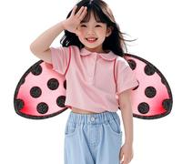HEALSOPTHY Ailes de Coccinelle Pliables Rouges pour Costume Garçon et Filles, Accessoires Cosplay Fête, Déguisement Insecte Fille, Scène Léger et Sécurisé, Présent Ludique Couleur Aléatoire