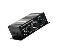 HEALSOPTHY Amplificateur Audio Numérique Stéréo Mini 2 Canaux 12v pour Enceinte Passive Usage Maison Bureau, Compact Léger Bruit Statique, Réglage Volume Aigus Et Basses