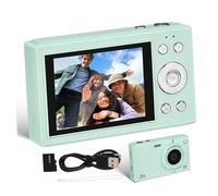 HEALSOPTHY Appareil Photo Numérique Rétro Vert avec Zoom Mémoire Go Intégrée Compact et Portable pour Filles et Étudiants Connectivité WiFi pour Partage Instantané