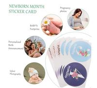 HEALSOPTHY Autocollants Mensuels Pour Bébé 12 Stickers Repositionnables Sans Trace Pour Album Photo De Croissance Premiers Mois En Papier Non Toxique