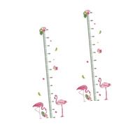 HEALSOPTHY Autocollants Muraux Mesure Hauteur Pour Garçon Et Filles, 2 Pièces, Motif Flamant Rose, Autocollant Auto-adhésif, Étanche, Décoration Chambre, Salle De Jeux, Facile à Coller Et Amovible