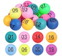 HEALSOPTHY Balles Numérotées 01 à 20 Multicolores en Plastique sans Couture Mini Balles pour Loto et Tombola Jeu de Tirage Portable pour Activités de Groupe et Événements Festifs
