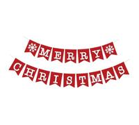 HEALSOPTHY Bannière de Noël Décoration Festive Simple et Élégante Rouge en Tissu Non Tissé Fanions en Queue D'hirondelle pour Fête de Noël Intérieure