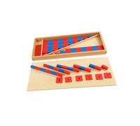HEALSOPTHY Barres de Comptage Rouges et Bleues Montessori pour Garçon Fille Aide Pédagogique Arithmétique et Mathématique Éducatif pour Apprentissage Reconnaissance des Couleurs