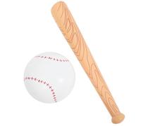 HEALSOPTHY Bâton de Baseball Gonflable 80 Cm en PVC Jaune Bois, Balle Blanche Gonflable 16 Pouces, D'encouragement Sportif pour Fête D’Anniversaire et Activités de Plein Air