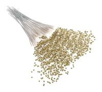 HEALSOPTHY Bâtonnets de Perles en Plastique Doré 100 Pièces pour Bouquets de Mariée, Fournitures de Mariage Diy, Accessoires Décoratifs pour Arrangements Floraux et Fêtes