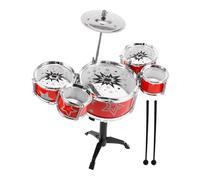 HEALSOPTHY Batterie Garçon Fille Mini Jazz Tambours Rouge Jeu Musical Éducatif pour Garçon Fille Développement Rythme Coordination