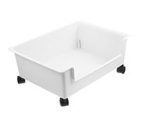 HEALSOPTHY Bibliothèque à Roues Stockage des Enfants bac de Rangement à roulettes Panier de Livre Roues de Stockage bacs de Rangement à roulettes Chariots de de Bureau PP Blanche