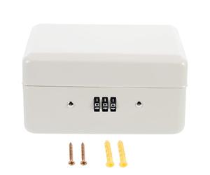 HEALSOPTHY Boîte à Clés Murale à Code Fer 6 Emplacements Blanche | Coins Arrondis, Surface Anti-rayures, Usage Sûr, Format Compact pour Rangement et Gestion des Accès