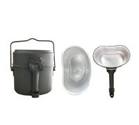 HEALSOPTHY Boîte à Lunch en Aluminium Vert 3 Pièces Couvercle Grosse Capacité pour Camping et Activités en Plein Air Portable pour Homme et Femme