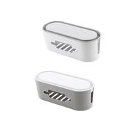 HEALSOPTHY Boîte de Rangement pour Câbles Organise Les Cordons et Protège la Multiprise avec Couvercle en PP Maison Coins