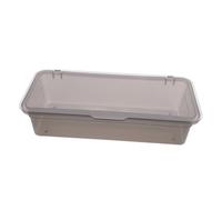 HEALSOPTHY Boîte de Rangement Ustensiles Cuisine Grise avec Couvercle Organisateur Transparent pour Baguettes Cuillères et Couverts Jusqu à Bac Égouttoir Compact pour Plan de Travail