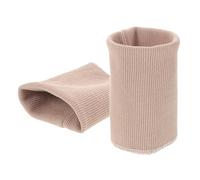 HEALSOPTHY Bord-côtes Tricotés Extensibles pour Manches et Bas de Pantalon, Tissu Tubulaire en Maille Côtelée Marron Clair, Paire de Poignets pour Réparation et Rallonge de Vêtements,