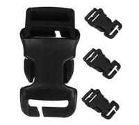 HEALSOPTHY Boucles de Rechange à Libération Rapide 4 Pièces pour Paquet à Dos et Gilet Tactique Plastique Solide 2,5 CM Clips Réglables pour Accessoires de Randonnée Noir