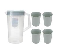 HEALSOPTHY Bouilloire en Plastique Pp 2000ml avec Couvercle Étanche Légère et Résistante pour Fêtes et Piscines Réutilisable