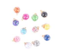 HEALSOPTHY Breloques Boule de Verre Pailletée 16 Mm 34 Pièces Colorées pour Création Bijoux DIY Garçon et Filles Adultes Décoration Fêtes Noël Artisanat Couleur Aléatoire