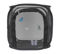 HEALSOPTHY Cage à Insectes Pliable 30x30x30 Cm Cage D’observation Respirante Noire pour Élevage et Culture de Plantes Légère pour Usage Extérieur et Apprentissage Scientifique