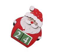 HEALSOPTHY Calendrier Perpétuel Bois Vintage pour Bureau Décoration de Noël Forme de Père Noël Calendrier de Maison Rustique et Pratique