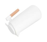 HEALSOPTHY Carafe Isotherme Domestique Blanche 1,2 L Revêtement Intérieur en Verre et Poignée en Bois, Bouilloire Isotherme Portable pour Maison, Bureau, Camping et Pique-niques,