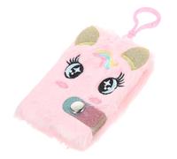 HEALSOPTHY Carnet à Suspendre Adorable en Peluche Rose Cils, Mini Cahier D'école Portable pour Étudiants, Journal Intime Compact et Pratique pour Prise de Notes Quotidienne
