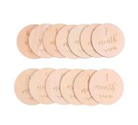 HEALSOPTHY Cartes Mensuelles en Bois pour Bébé 13 Pièces - Cartes de Suivi de Croissance Solide Pratiques et Compactes - Accessoires Photo pour Immortaliser la Première Année - Décoration