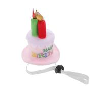 HEALSOPTHY Chapeau Gâteau d'anniversaire en Peluche Rose Bande Élastique Accessoire de Fête pour Adulte Décoration d'anniversaire Original et Présent d'anniversaire pour Célébration à