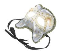 HEALSOPTHY Chat Garçon Fille Demi Visage Blanc pour Halloween et Fête Accessoire Cosplay Réutilisable Confortable et Décoration Photo Party