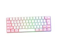 HEALSOPTHY Clavier Mince de Jeu RGB 61 Touches Fonction Multimédia en Abs, Mini Clavier pour Gamers et Travail Interface USB