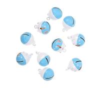 HEALSOPTHY Cloches Décoratives Suspendues Diy Pour Animaux - Lot De 10 Pendentifs Cloches Métal Bleu Et Blanc, Taille 24x17mm, Accessoires Décoratifs Pour Présents Et Noël