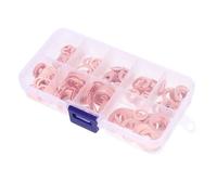 HEALSOPTHY Coffret Rondelles Cuivre Joint Étanchéité Plat pour Bouchon Vidange Huile Kit Joint Magnétique et Bague pour Industrie Automobile et Machines