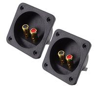 HEALSOPTHY Connecteur de Haut-Parleur Carré 2pcs en Abs et Alliage de Zinc Raccordement Rapide, Drapeaux Positifs et Négatifs, Résistant Systèmes Audio