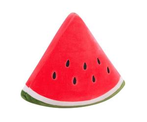 HEALSOPTHY Coussin en Peluche Pastèque Réaliste, Oreiller Moelleux Triangulaire 45x30 Cm, Peluche Douce et Confortable pour Canapé et Décoration Intérieure