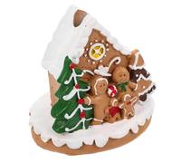 HEALSOPTHY Décoration de Table de Noël Maison Épice Lumineuse en Résine Kit Mini Maison Décorative Festive pour Sapin Ornement de Fête Polyvalent pour Salon Chambre ou Bureau