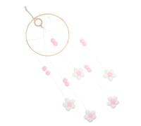 HEALSOPTHY Décoration Suspendue Garçon Fille Mobile Lit avec Cloche Feutre Style Ornement Apaisant pour Chambre Denfant Design Simple et Élégant Rose