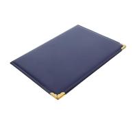 HEALSOPTHY Dossiers de certificats A3 en simili cuir bleu, couverture décorative légère pour documents de récompense, idéal pour bureau et présentation