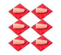 HEALSOPTHY Ensemble de 6 Faux Doigts Rouges en Plastique Foulards en Polyester, Accessoires Réutilisables pour Tours de Magie Professionnels et Spectacles sur Scène