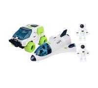 HEALSOPTHY Ensemble de Jouets Spatiaux en Plastique pour Garçon et Filles - 1 Navette Spatiale 1983, 1 Véhicule D’Exploration, 2 Astronautes - Jeu Éducatif Stimulant L’Imagination