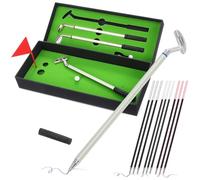 HEALSOPTHY Ensemble de Stylos de Golf en Métal avec Mini Balles et Tapis Putting, Stylo Bureau Confortable à Tenir, Présent pour Golfeurs Passionnés