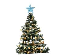 HEALSOPTHY Étoile de Sapin Bleu Ornement Décoratif Unique avec Base Spirale Stable Décoration de Noël Festive pour Arbre et Bureau
