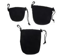 HEALSOPTHY Étuis pour Objectif D'appareil Photo Néoprène 3 Pièces pour Photographe Extérieur, Protection Antichoc Et Imperméable, Cordon Ajustable, Noir