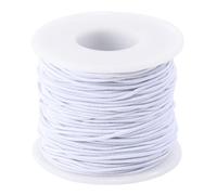 HEALSOPTHY Fil Élastique Blanc 1 Mm, Rouleau 50 M, Corde Élastique Fine pour Bracelets Perles, Fabrication Bijoux, Couture et Loisirs Créatifs, Fil Résistant pour DIY et Scoubidou