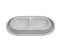 HEALSOPTHY Gamelle Chat Plastique Double pour Chats et Chiots Design Double Bol en PP pour Nourrir en Extérieur Efficacement