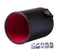 HEALSOPTHY Gobelet à Dés Lot de Dés Inclus en Cuir PU Léger Texture Confortable Facile à Transporter pour Jeux de Société et Loisirs en Club