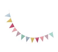 HEALSOPTHY Guirlande de Fanions Triangulaires en Toile Imitation Lin 15 Pièces 4 Mètres Décoration de Mariage et Fête Intérieure/Extérieure Bannière Colorée pour Anniversaire et Shower