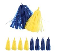 HEALSOPTHY Guirlande de Fête à Pompons en Papier de Soie 10 Pièces 5 Pompons Jaune Décoration Suspendue à Franges pour Anniversaire Mariage et Événements Festifs