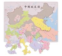HEALSOPTHY Jeu de Puzzle Éducatif Carte Politique de Chine pour Garçon et Filles Cognitif Géographique en Bois 1 Puzzle d'Association Développement des Compétences Motrices et
