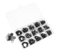 HEALSOPTHY Jeu de Serrage-joints en C en Acier Inoxydable Noir M8-, Clips de Retenue Solide pour Industrie Automobile et Usages Variés, Lot de 535 Set de Set de Pièces