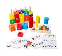 HEALSOPTHY Jeu Éducatif Bois pour Garçon Fille Ans Blocs Colorés pour Apprentissage des Chiffres et Calculs Développement Motricité Fine et Cognition Mathématique